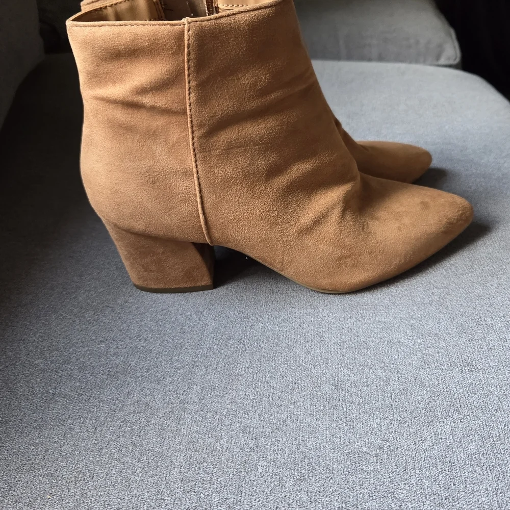 Soda Tan Suede Ankle Booties - Picture 5 of 6